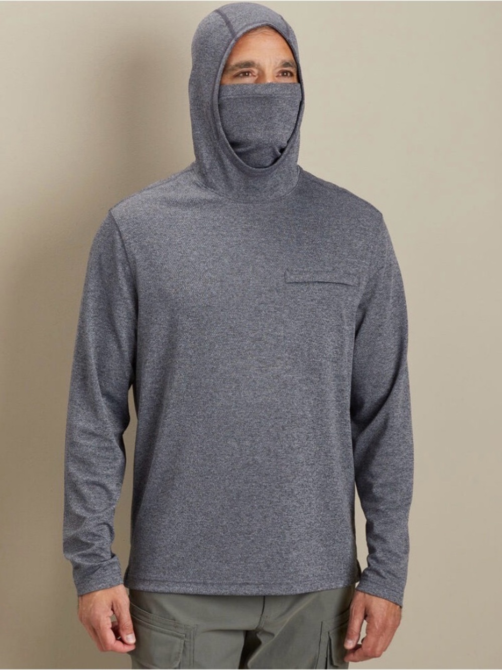 Men's Armachillo Cooling Haz-Mask Gray Long-Sleeve Hoodie